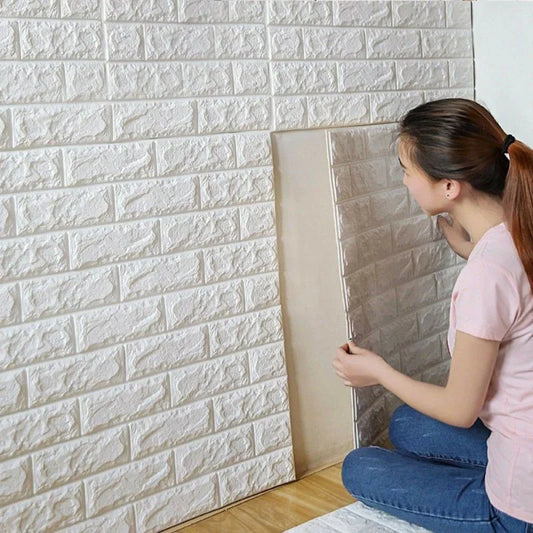 3D Waterproof Foam Brick Wallpaper - (2.26 X 2.52 Feet)