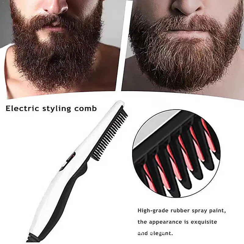 Multifunctional Hair Comb Beard Straightener & Curler