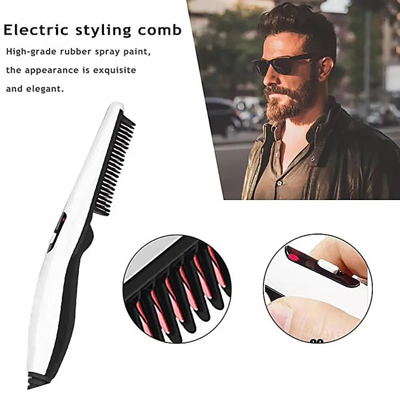 Multifunctional Hair Comb Beard Straightener & Curler