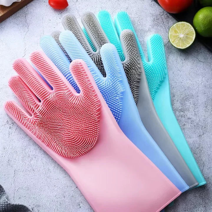 Silicone Dishwashing Full Finger Gloves